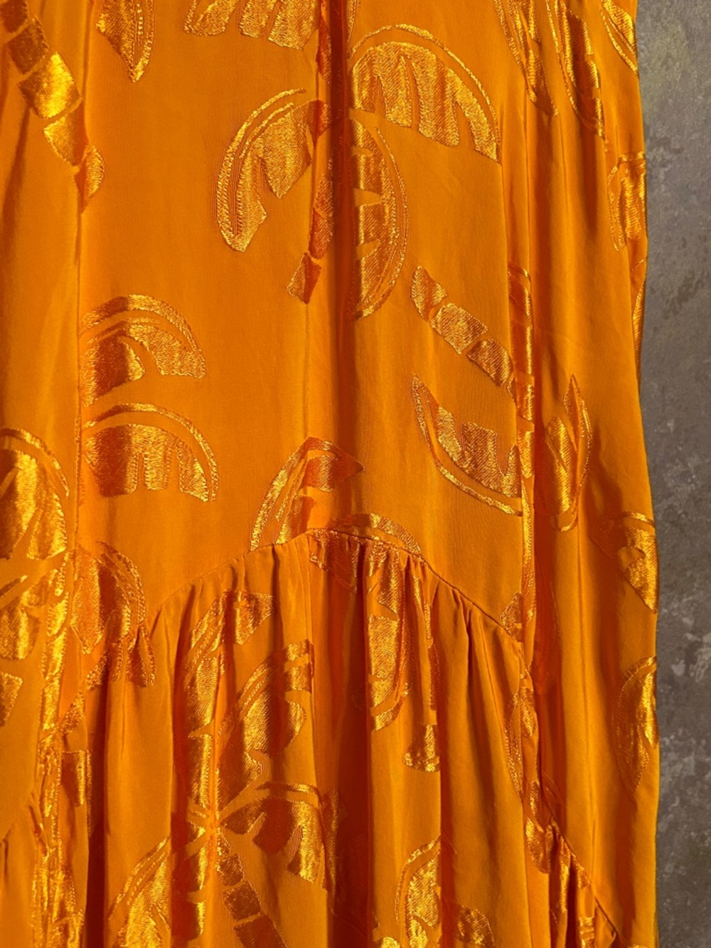 FARM Rio Orange Satin V-Neck Maxi Dress - Picture 8 of 10